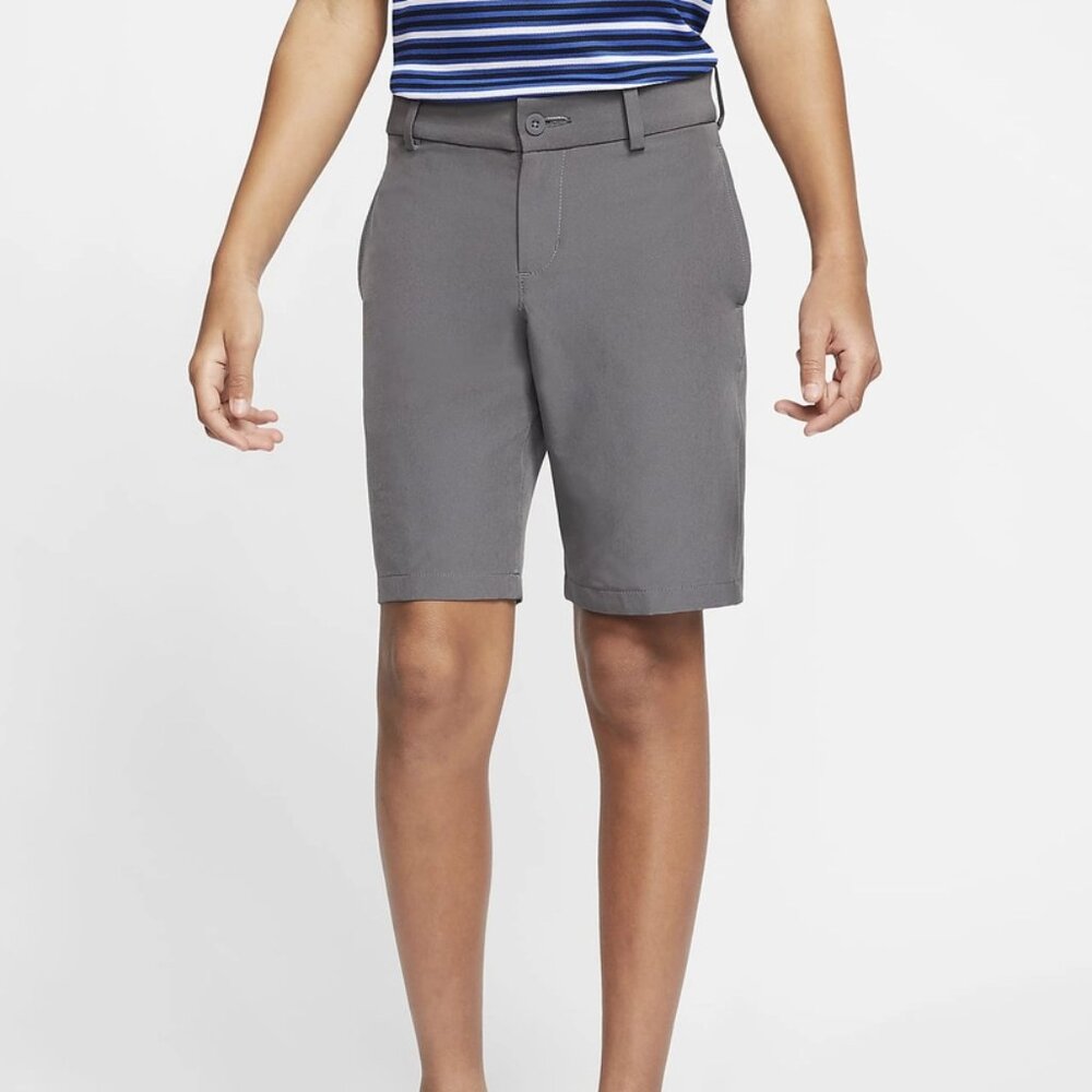 Nike Golf Flat Front Youth Large YL Shorts Boys Gray Dri-FIT School Uniform